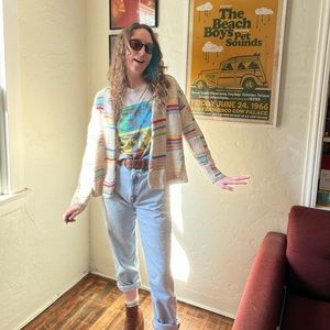 Rainbow Cardigan 
Medium
Vintage Robert Scott